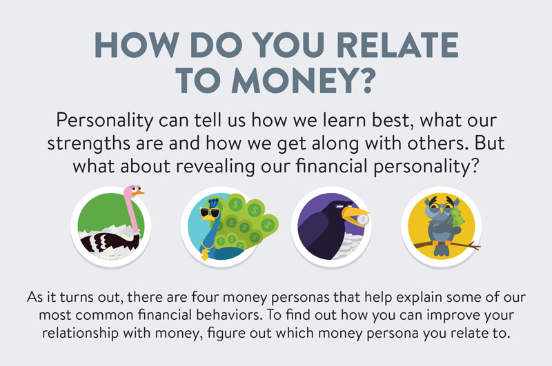 How do you relate to money? Personality can tell us how we learn best, what our strengths are and how we get along with others. But what about revealing our financial personality? As it turns out, there are four money personas that help explain some of our most common financial behaviors. To find out how you can improve your relationship with money, figure out which money persona you relate to.